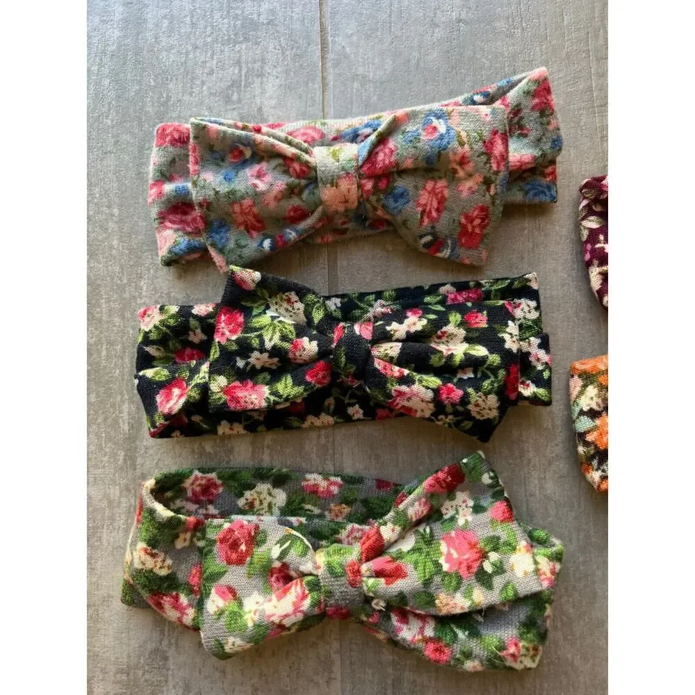 Los Angeles Boutique Boho Baby Girl Soft Fabric Stretch Floral Set of 5 Headband